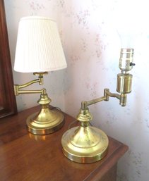 2 Brass Swing Table Lamps
