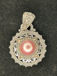 Sarda Sterling 18k Gold And Pink Pearl Pendant