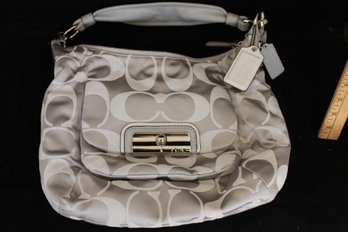 Authentic Coach Silver Ladies Handbag Purse - Looks Hardly Used, Just Some Very Light Dirt - Smoke Free Home