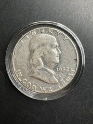 1952 Benjamin Franklin Silver Half Dollar