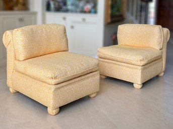 A Pair Of Luxurious Decorator Slipper Chairs