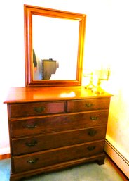 Heywood Wakefield Maple Dresser With Mirror