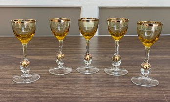 Set Of 5 Cordial Glasses By Jozef Stanik