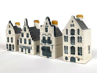 A Collection Of Delft Dutch Ceramic House Liquor Bottles, Made For KLM Airlines