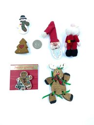 Grouping Of Handcrafted Holiday Brooches