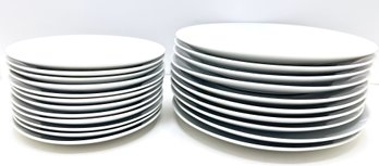 10 Solid White Dinner Plates & 12 Salad Plates, Unbranded