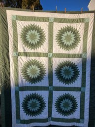 Green Star Quilt - Not Pias Work