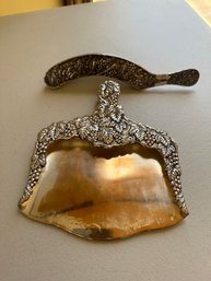 Ornate Japanese Silver Plated Dust Pan