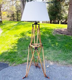 An Awesome Surveyor's Tripod Lamp By Restoration Hardware