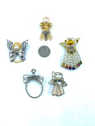 Grouping Of 5 Angel Brooches