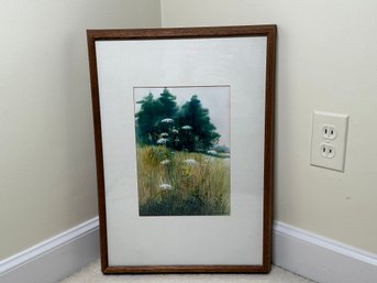 Wildflower Lithograph In Heavy Wood Frame