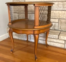Vintage French Provincial Two Tiered Accent Table