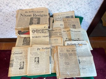 Large Lot Of Vintage Hartford Courant Newspapers