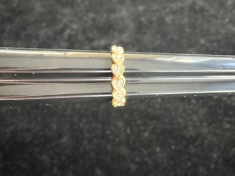 18k Gold Filled Heart Motif Eternity Ring, Size 9