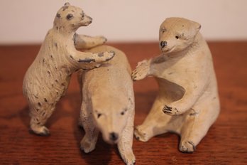 Minature Antique Polar Bear Cast Metal Miniatures Collection