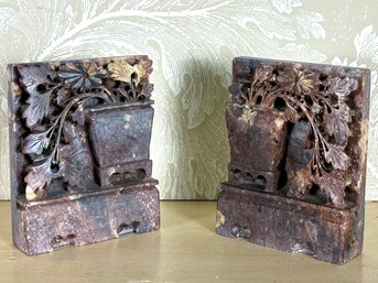 A Pair Of Antique Print Block Bookends