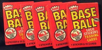 (5) 1982 Fleer Baseball Sealed Wax Packs - L