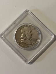 1953-D Benjamin Franklin Silver Half Dollar