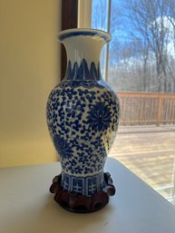 Decorative Chinese  Vase With Stand