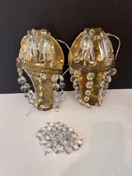 Vintage Crystal Sconces And Extra Crystals