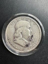 1950-D Benjamin Franklin Silver Half Dollar