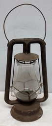 Antique Metal Rayo Gas Lantern Clear RAYO No. 0 Hot Blast Embossed Globe - Made In Connecticut - Stamped