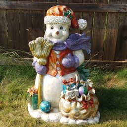 Large Fiberglass Snowman Holiday Decoration Indoor/outdoor