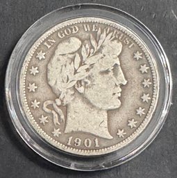 1901 Barber Silver Half Dollar