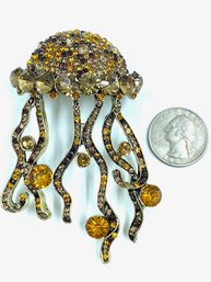 Chocolate Topaz & Amber Rhinestone Jellyfish