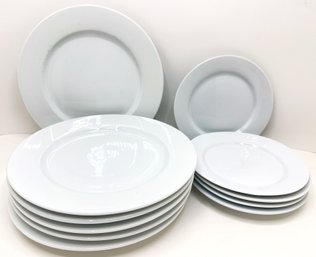 6 Delco Ceramicor Porcelain White Dinner Plates & 5 Salad Plates