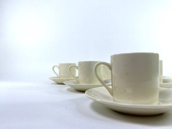 The Toscany Collection China - Cream Color Ceramic Demitasse Cups And Saucers