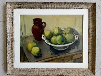 An Original Still Life - Oil On Board - Signed P. Hendrix - Rustic Wood Frame