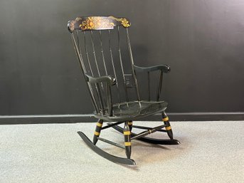 A Vintage Stenciled Rocking Chair By Nichols & Stone