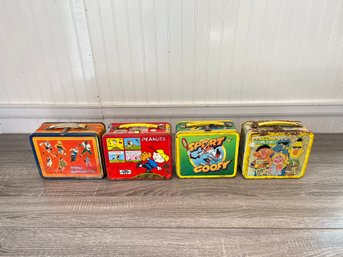 Lot Of 4 Vintage Metal Lunch Boxes