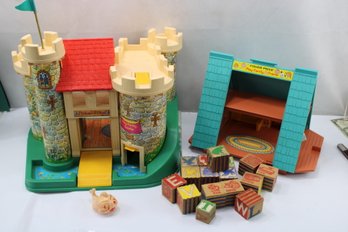 Fisher Price Castle  A-Frame Plus Wood  Blocks