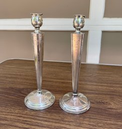 Pair Of Weighted Sterling Silver HGS Co Candlesticks