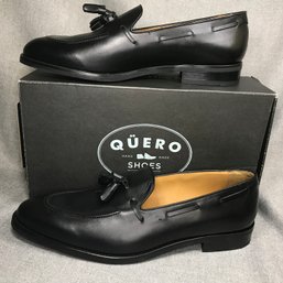 Very Nice Brand New Mens QUERO Black Leather Tassel Loafers - $495 Retail Price - Size 14-1/2  US - 49 Eur