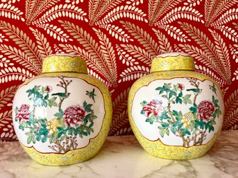 Hand-painted Porcelain Jars - Made In Asia