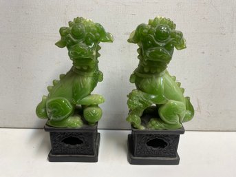 Vintage Pr Chinese Foo Dogs Mounted On  Original  Bases