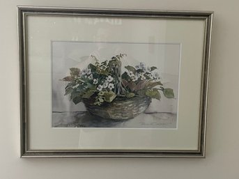 Floral Watercolor Painting With Frame