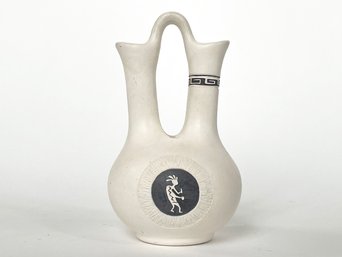 A Vintage Glazed Ceramic Vase, American Indian, Initialed CF On Base