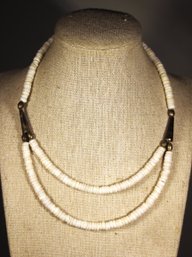 Southwestern Sterling Silver White Shell Beaded Necklace