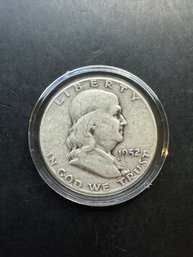1952-d Benjamin Franklin Silver Half Dollar
