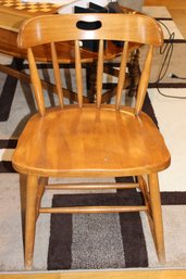 Wooden Armchair W Handle On Back