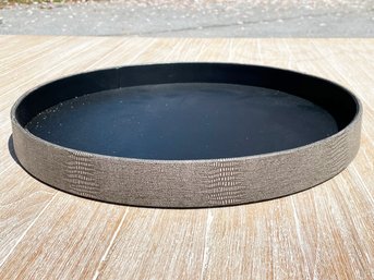 A Shagreen And Leather Cocktail Tray