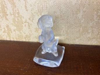 Goebel Dachshund Frosted Crystal Figurine