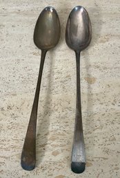 Pair Of STERLING SILVER Large Spoons