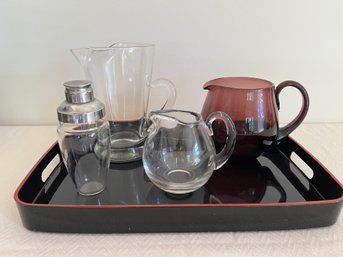 Get Your Bar Ready! 5 Piece Bar Set: Pitchers, Tray & Shaker - MCM Vibe