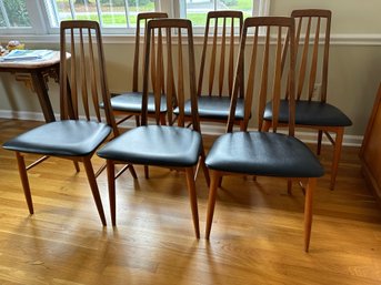 Danish Teak 'Eva' Chairs By Niels Koefoed For Koefoed Hornslet 1960 Set Of 6