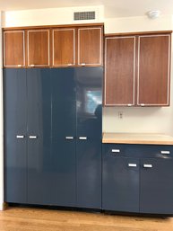 A 1965 St. Charles Steel Cabinet Work Space In Dusk Blue - Includes Counter